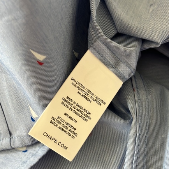 Chaps Boy’s Collared Short Sleeve Dress Shirt, Sailboat Pattern, Size M 10/12 - Picture 5 of 6